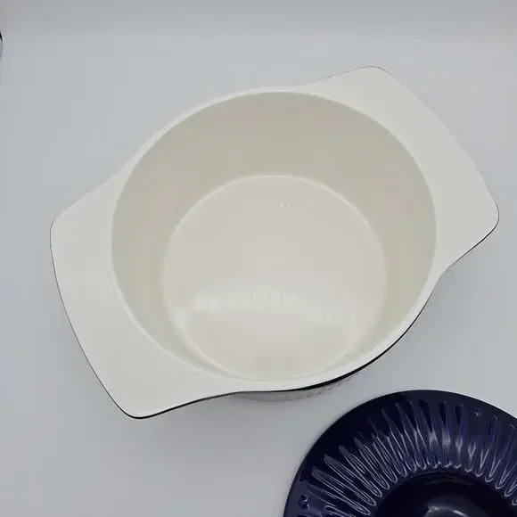 ROSHCO Cobalt BLue  8” Round  2 Qt. Casserole Baking Dish With Lid. Beautiful !! - Picture 4 of 9